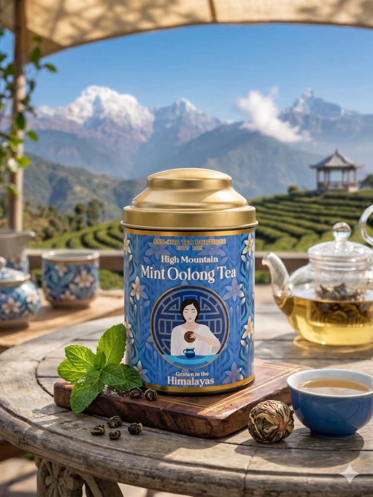 Mint oolong tea