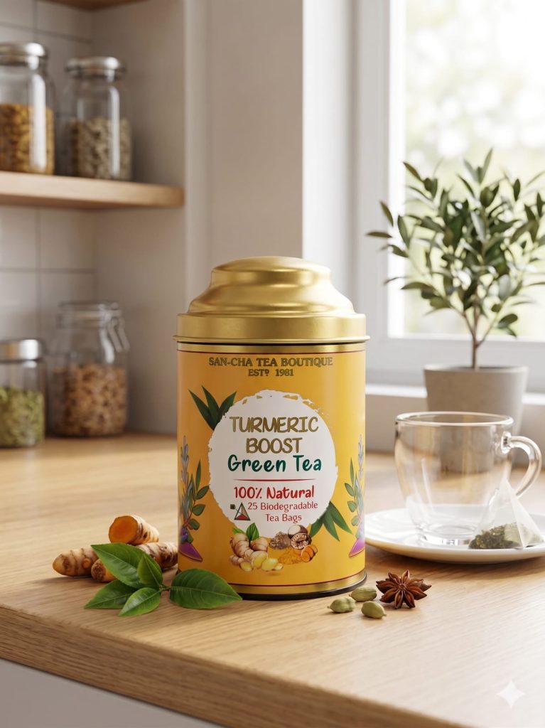 Turmeric boost green tea