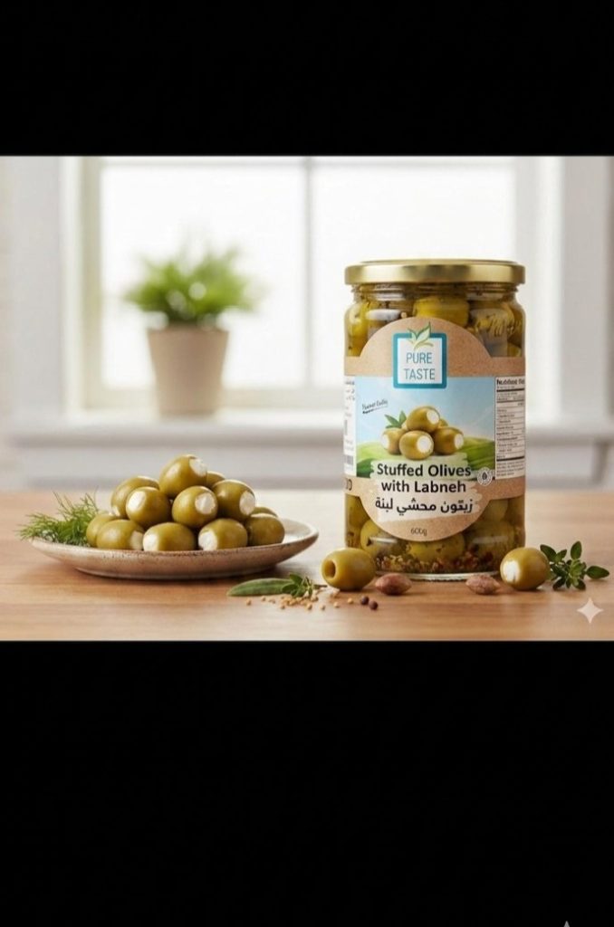 Stuffed Olives With Labneh زيتون محشي لبنة