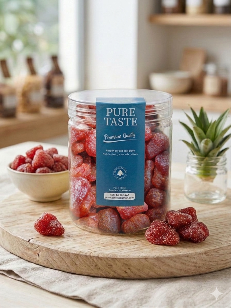 Sugared Dried Strawberry فريز مجفف مع سكر